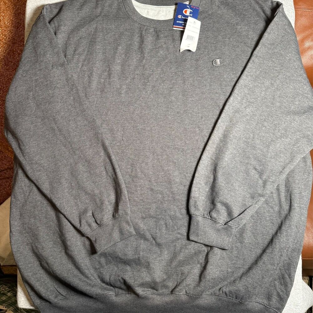Brand new Champion Sweater Sweatshirt Mens 5XL Grey Fleece Big & Tall